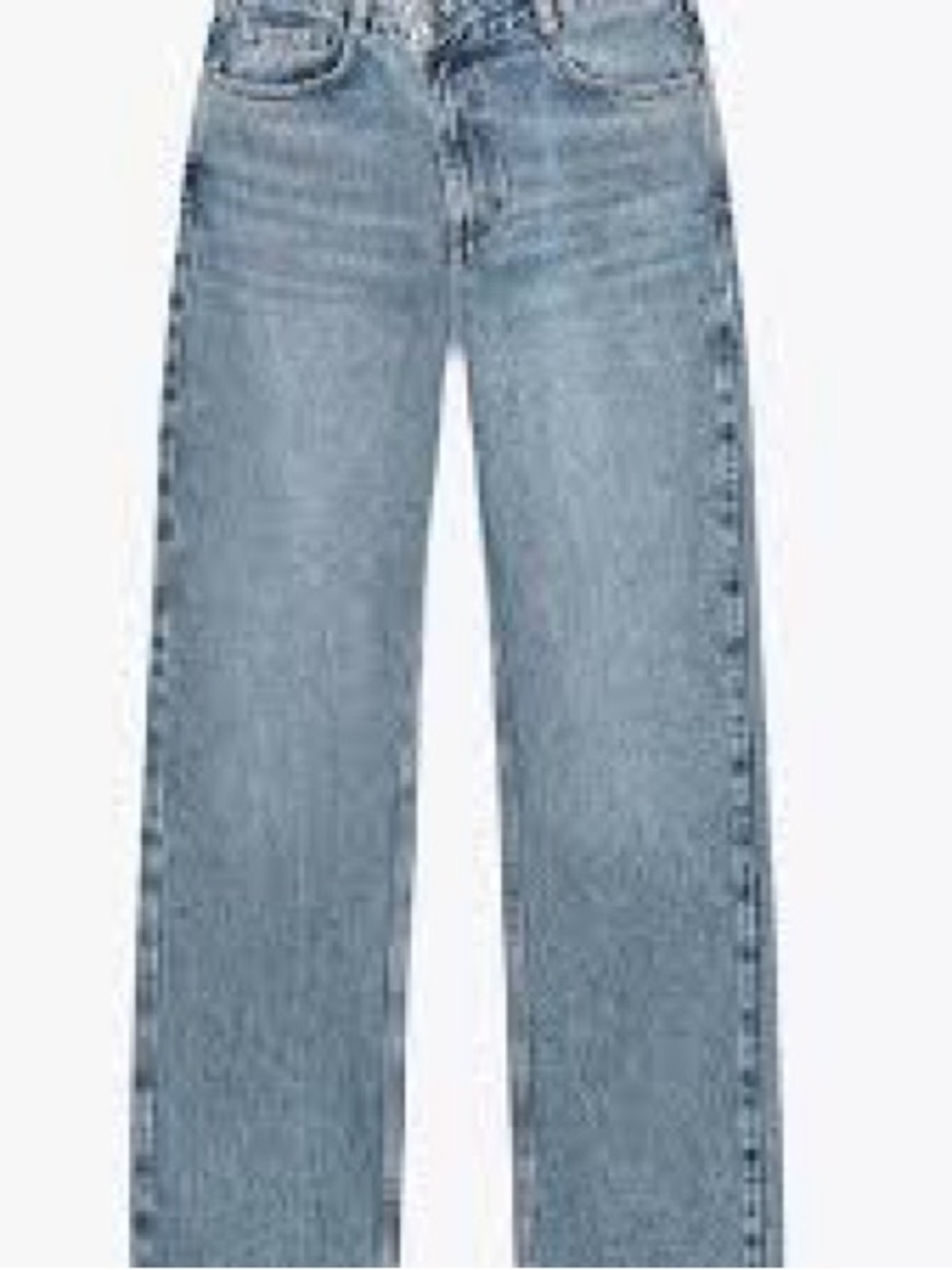 Zara Light Blue Straight Leg High-Rise Jeans